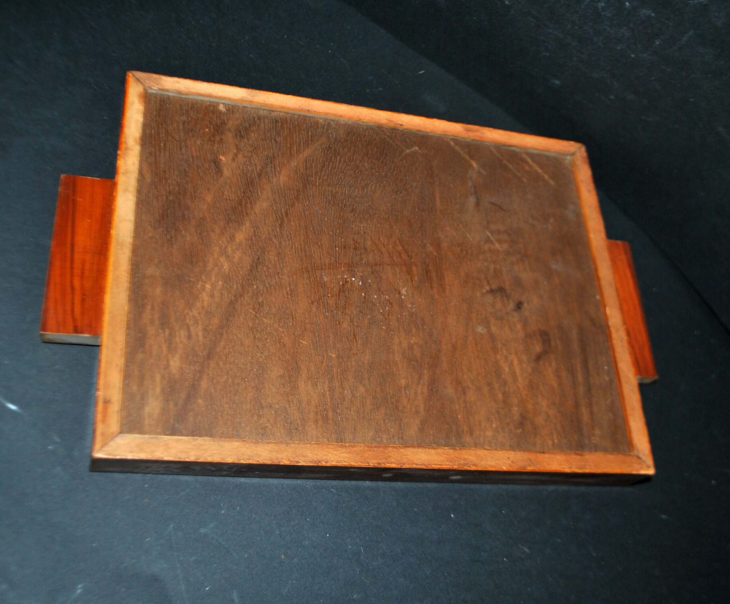 Plateau ART DECO Souvenir de Paris ART en bois et Verre Vue Tour Eiffel 1930 – Image 2