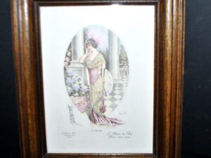 Tableau Gravure Mode Femme 1910 La femme chic Paris L'album de bal