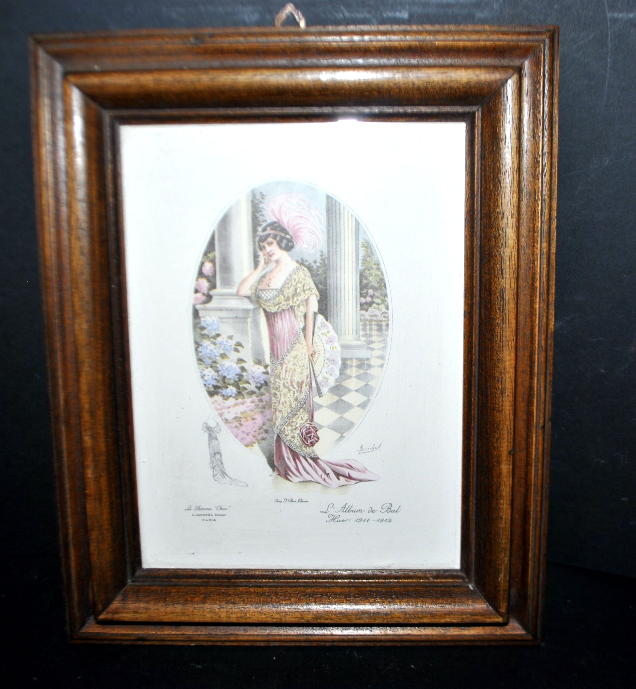 Tableau Gravure Mode Femme 1910 La femme chic Paris L'album de bal