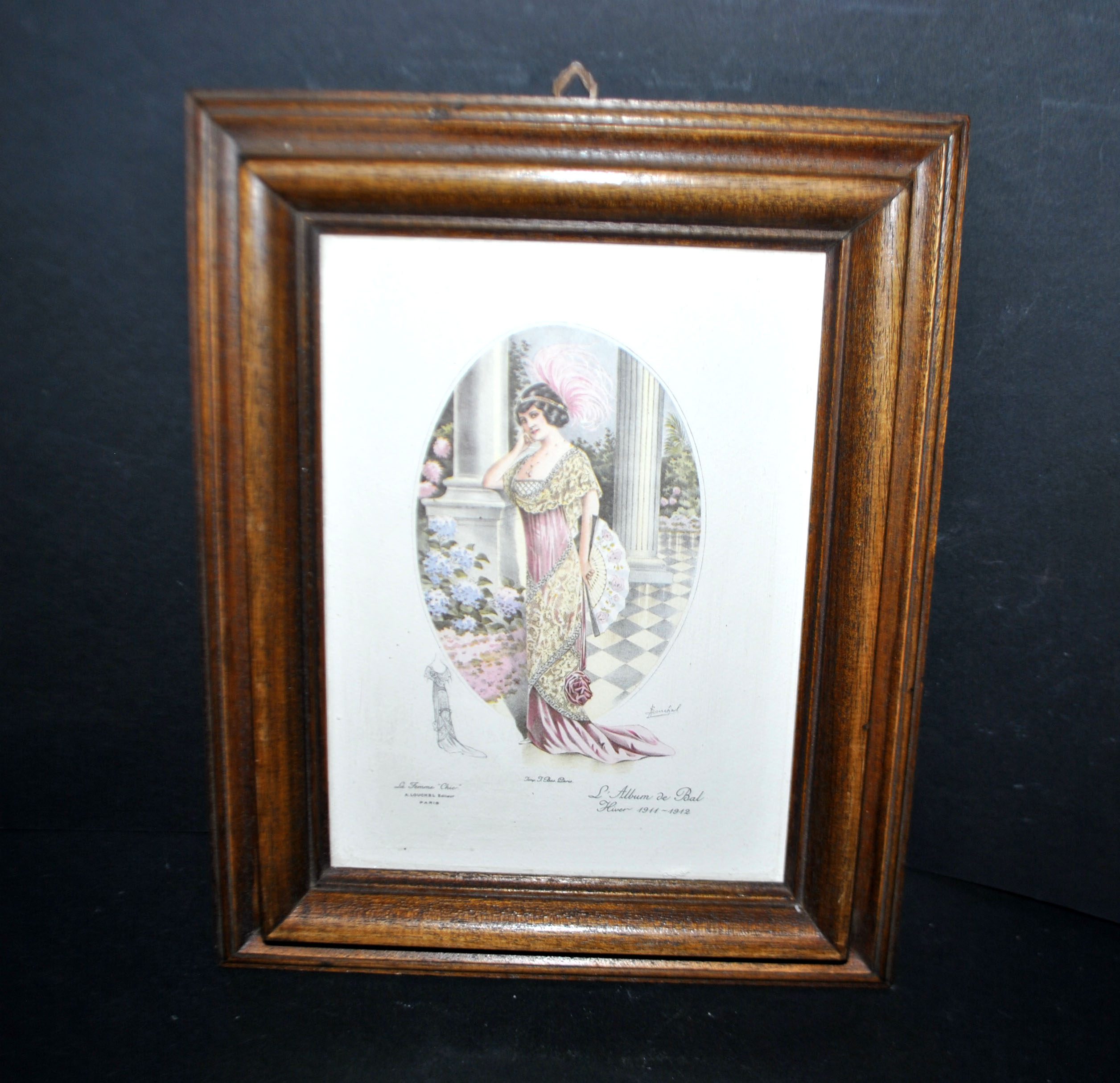 Tableau Gravure Mode Femme 1910 La femme chic Paris L'album de bal – Image 5