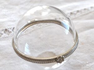 Boite à bijou boule en verre - Coffret baguier vintage