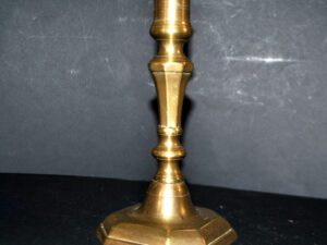 Bougeoir ancien chandelier octogonal en bronze Régence 19e s.