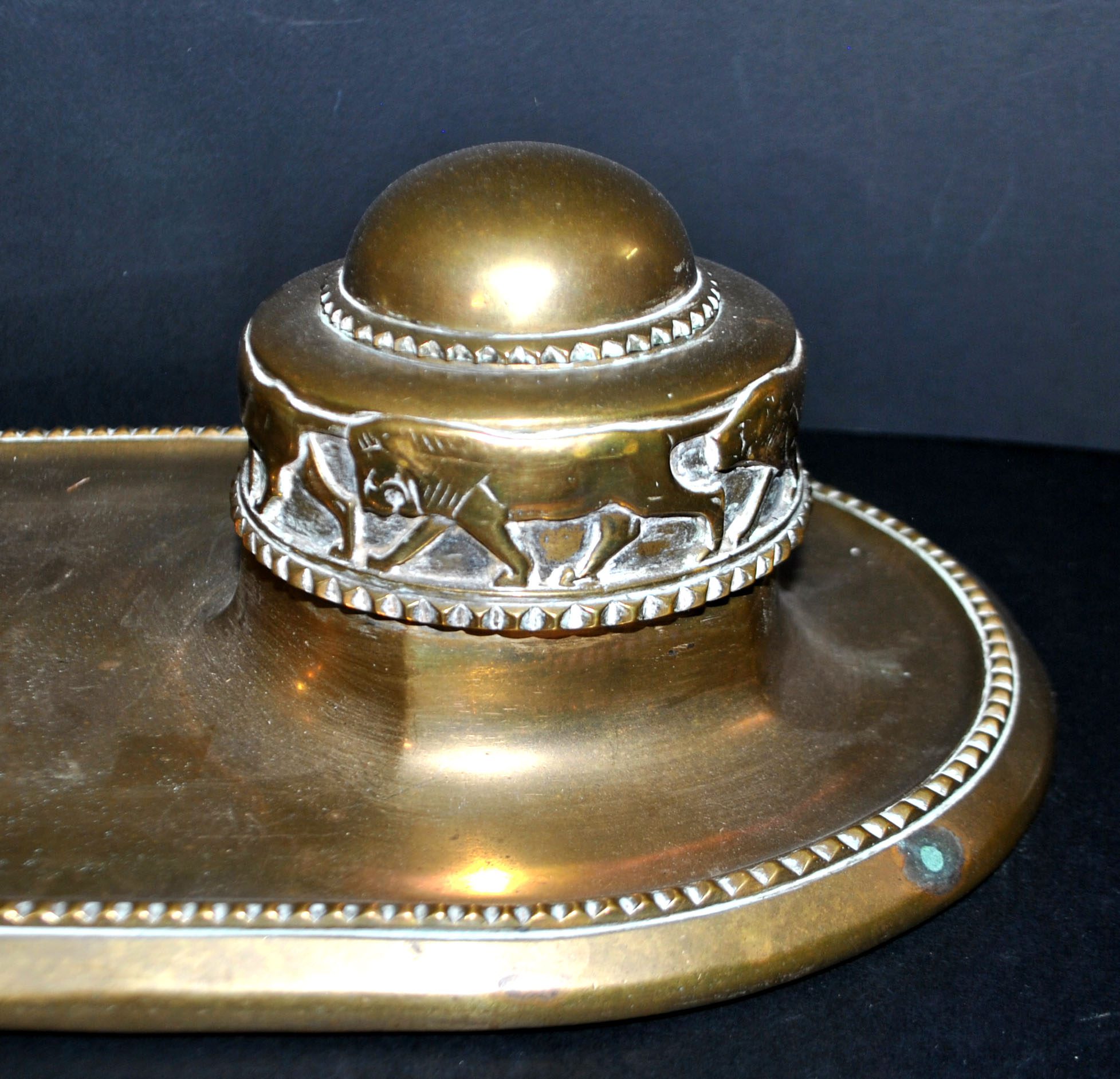 MAX FREY Bronze ART DECO Lion - Set Encrier Buvard Ouvre-lettre 1920 GLADENBECK Berlin – Image 5