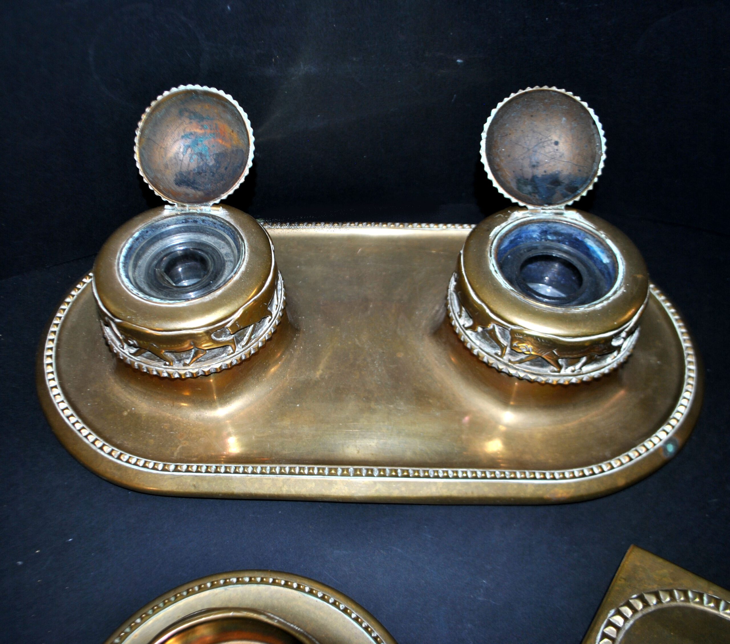 MAX FREY Bronze ART DECO Lion - Set Encrier Buvard Ouvre-lettre 1920 GLADENBECK Berlin – Image 12