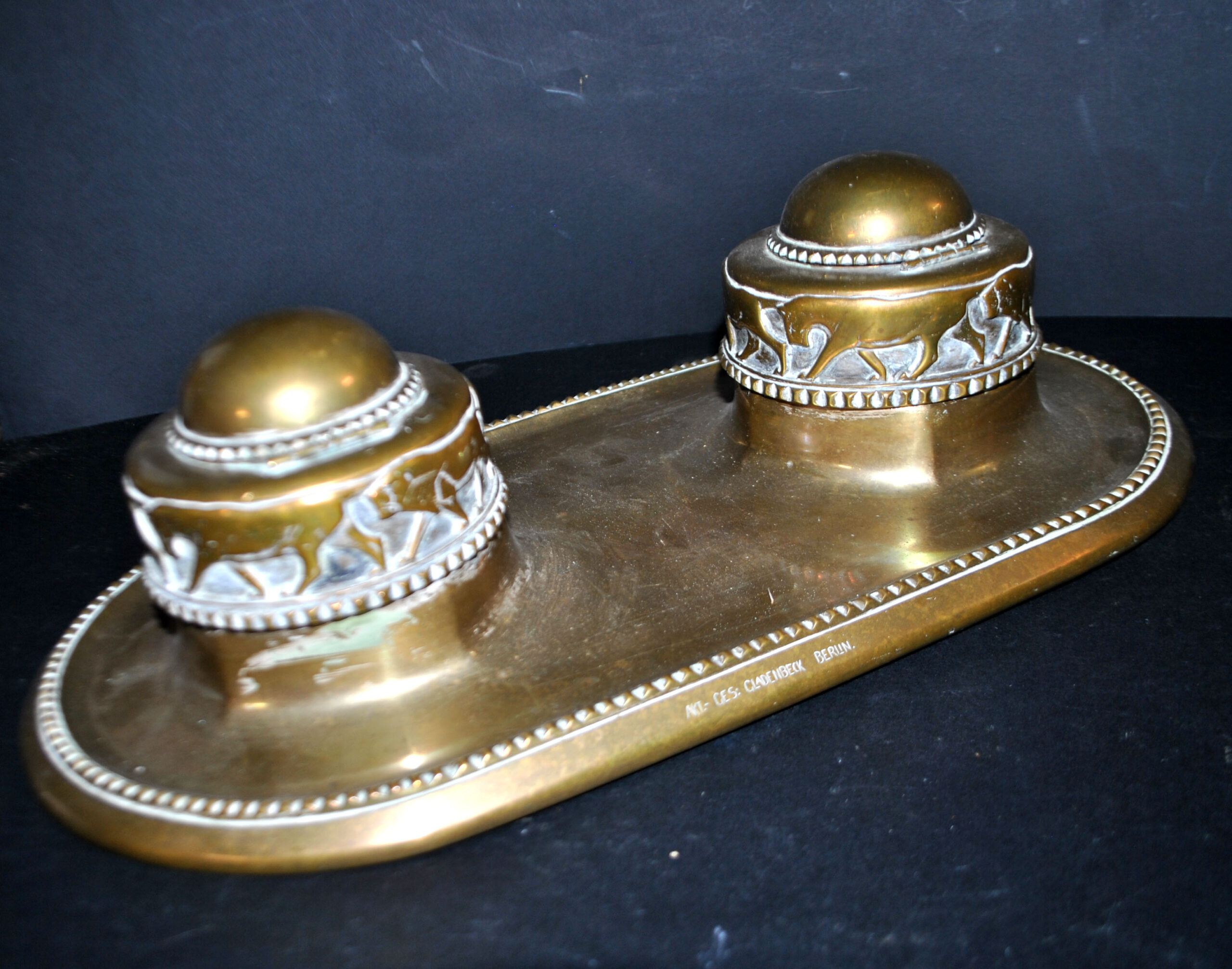 MAX FREY Bronze ART DECO Lion - Set Encrier Buvard Ouvre-lettre 1920 GLADENBECK Berlin – Image 18