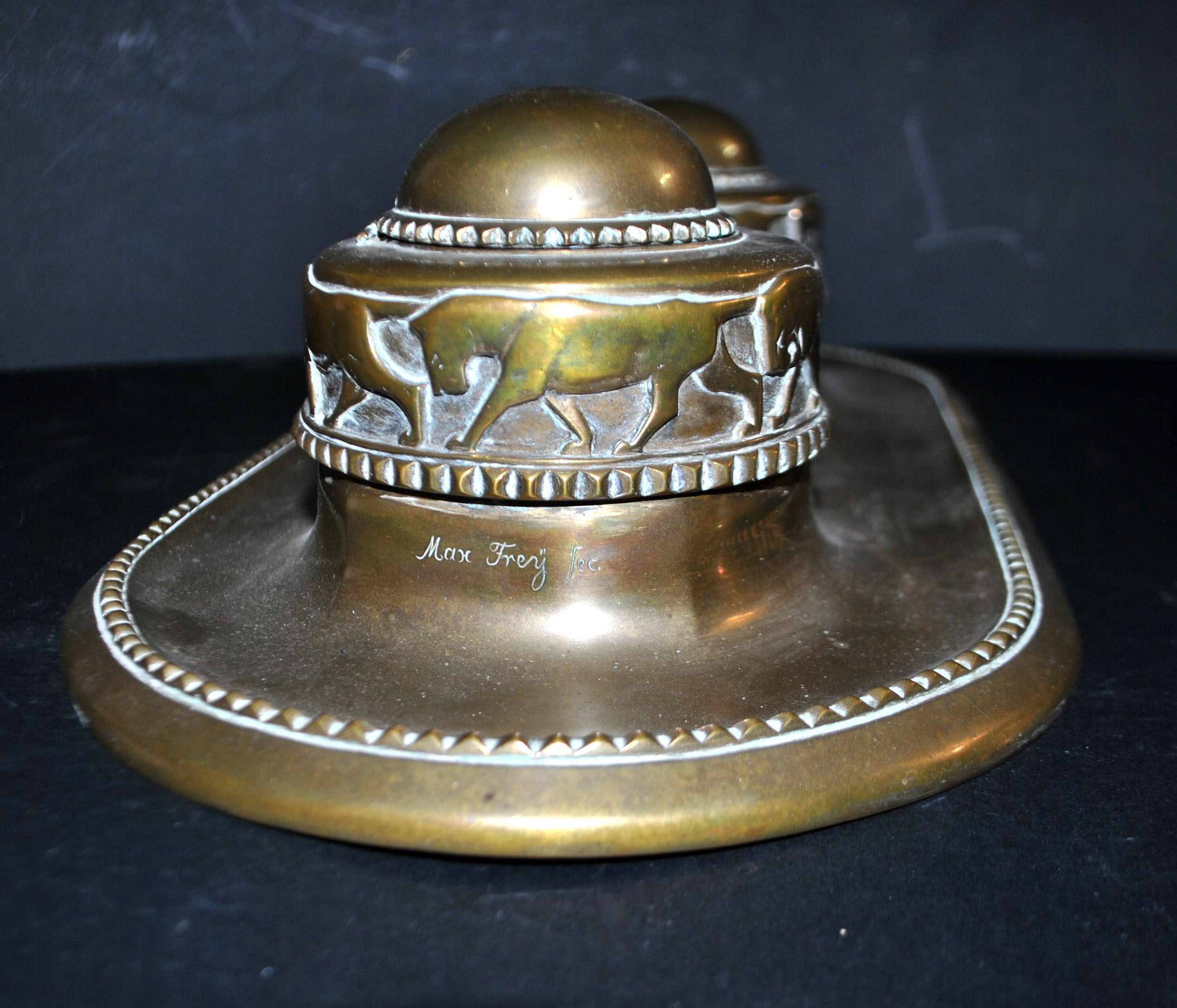 MAX FREY Bronze ART DECO Lion - Set Encrier Buvard Ouvre-lettre 1920 GLADENBECK Berlin – Image 20