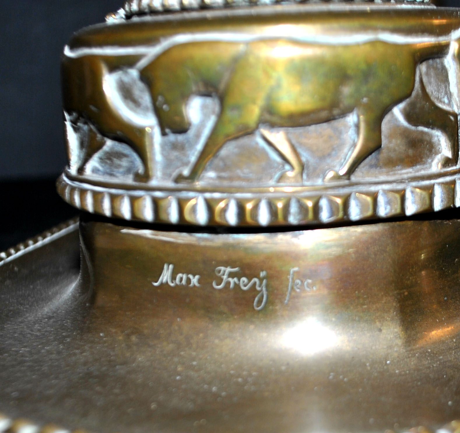 MAX FREY Bronze ART DECO Lion - Set Encrier Buvard Ouvre-lettre 1920 GLADENBECK Berlin – Image 21
