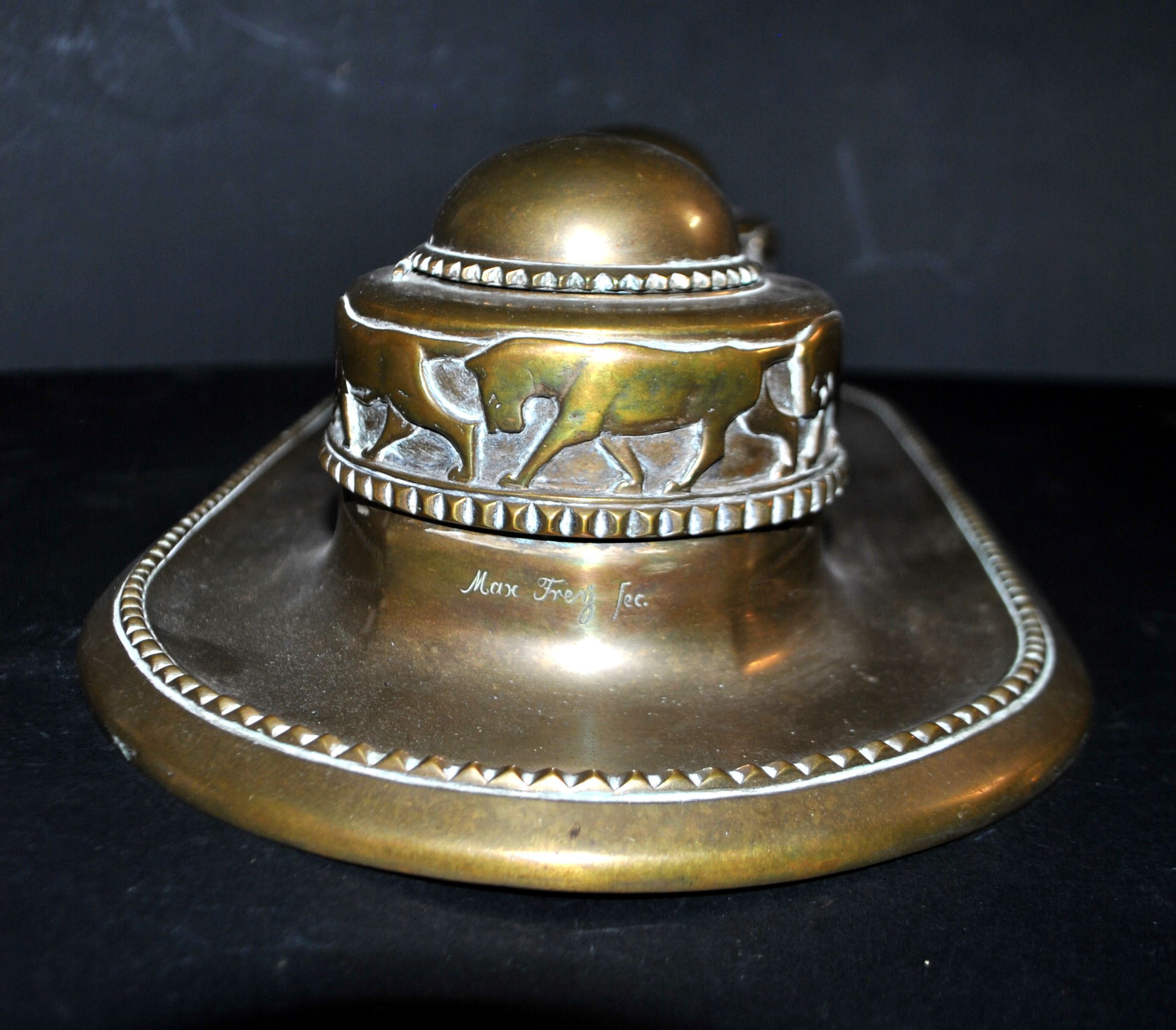 MAX FREY Bronze ART DECO Lion - Set Encrier Buvard Ouvre-lettre 1920 GLADENBECK Berlin – Image 22