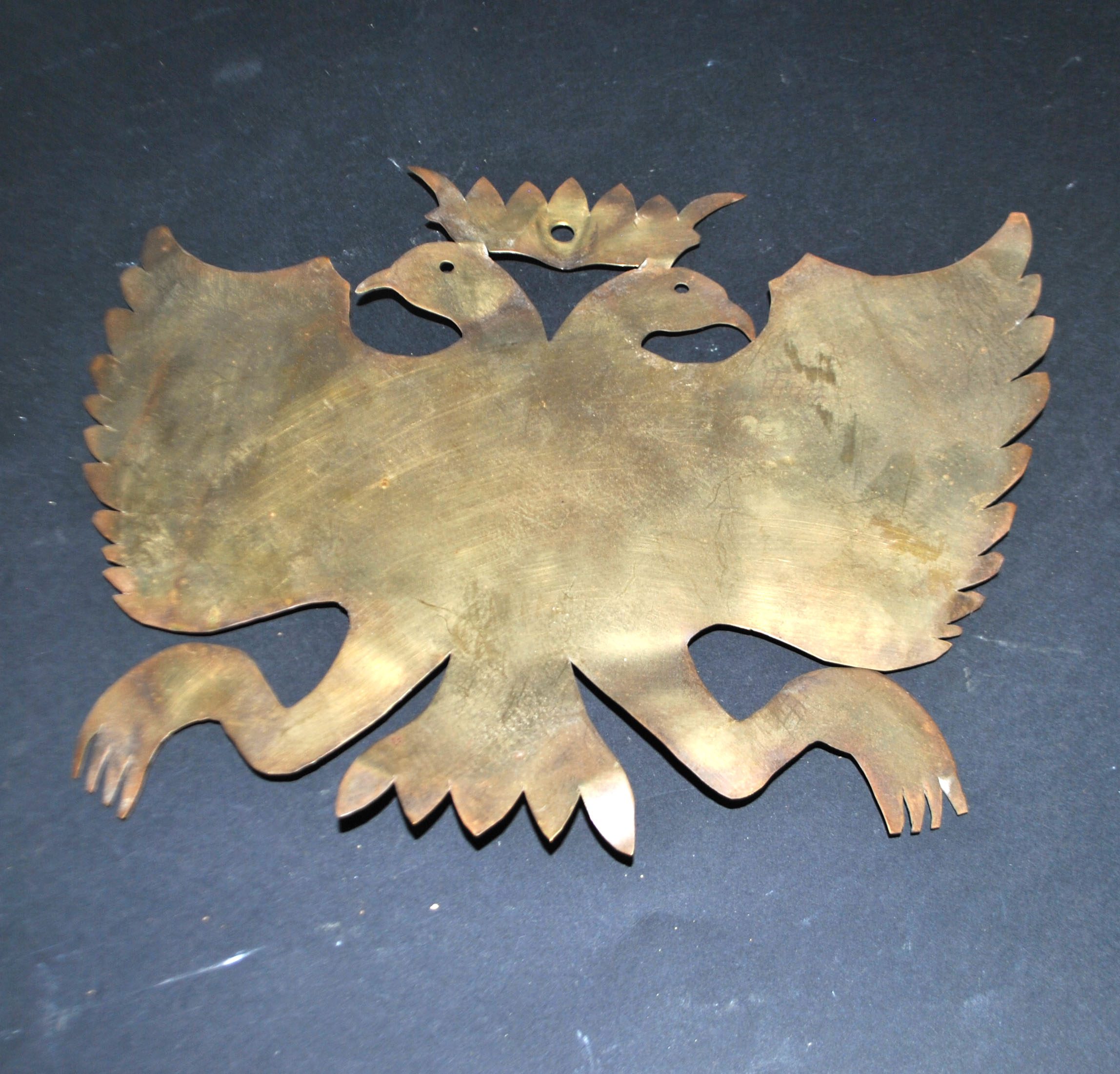Plaque Enseigne en laiton Aigle bicéphale 25 cm Bosses – Image 7