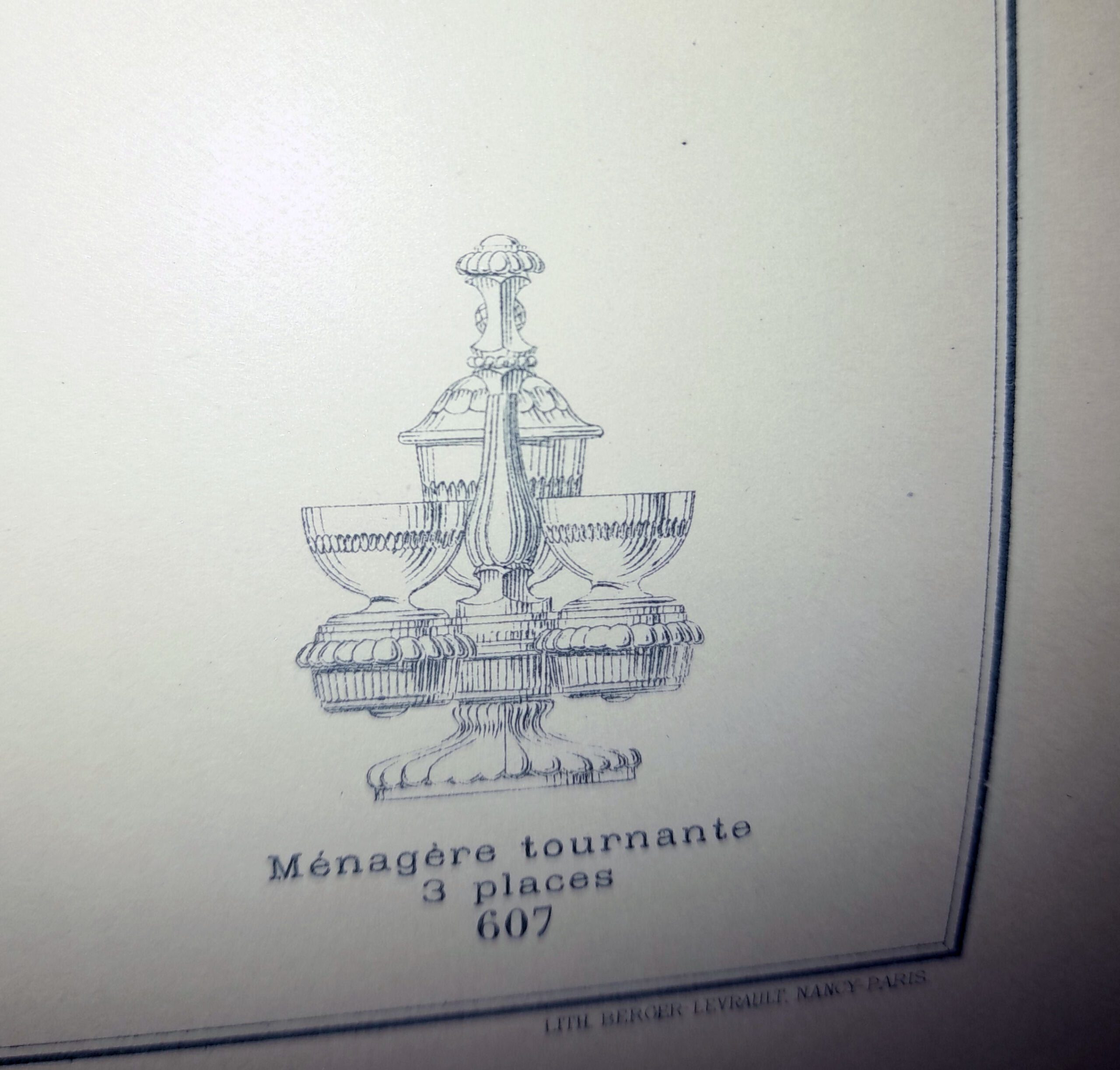 VALLERYSTHAL Ménagère tournante - serviteur de table verre moulé sel poivre moutarde – Image 21
