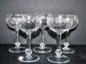 SAINT-LOUIS Lot 5 verres à vin en cristal modèle 1930 METRA Taille 4593