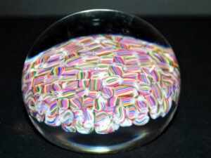 BACCARAT Presse-papier Millefiori Candy Bonbon arlequin - Sulfure cristal signé
