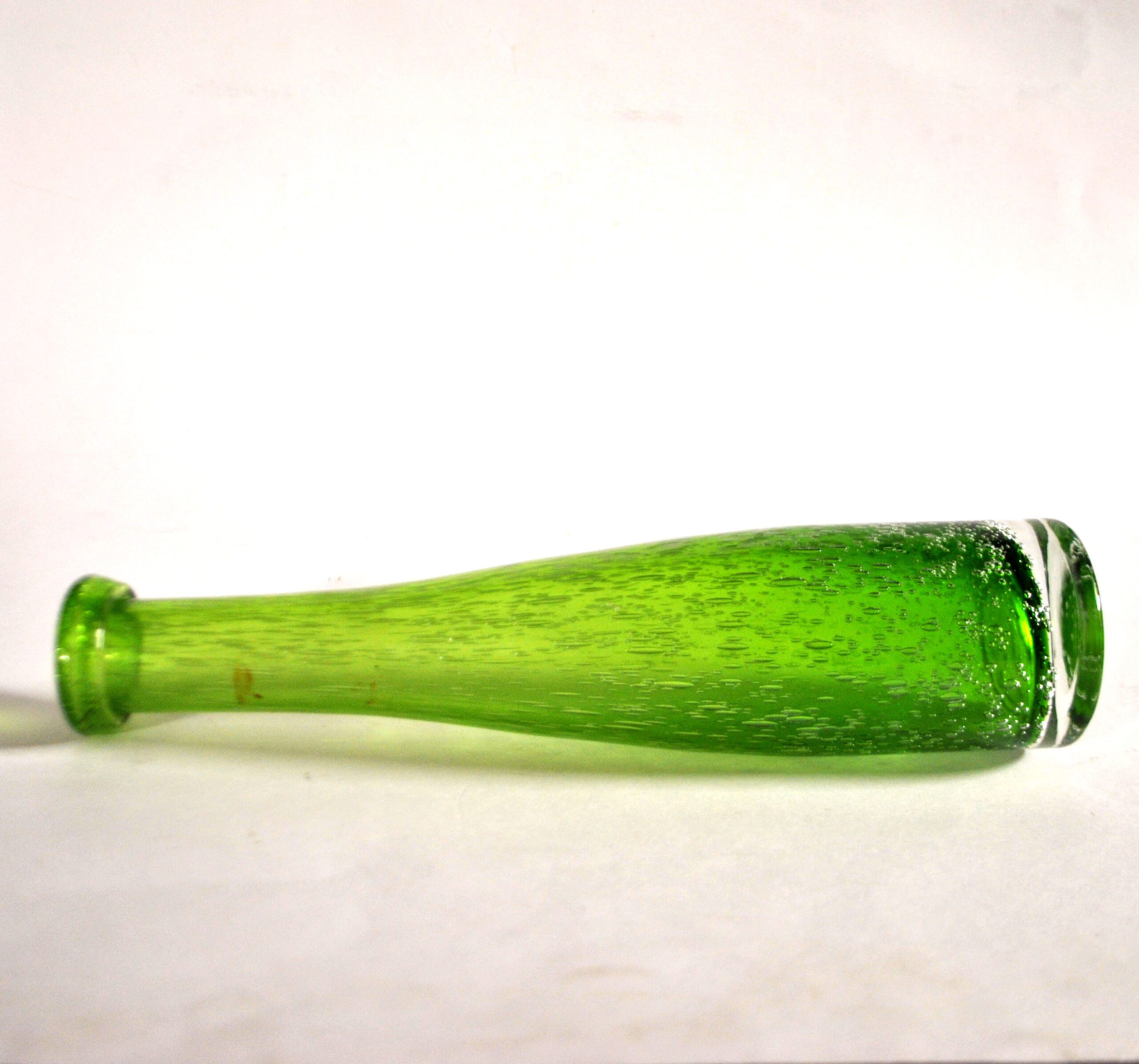 BIOT Vase bouteille vintage en verre bullé vert - soliflore H27cm – Image 11