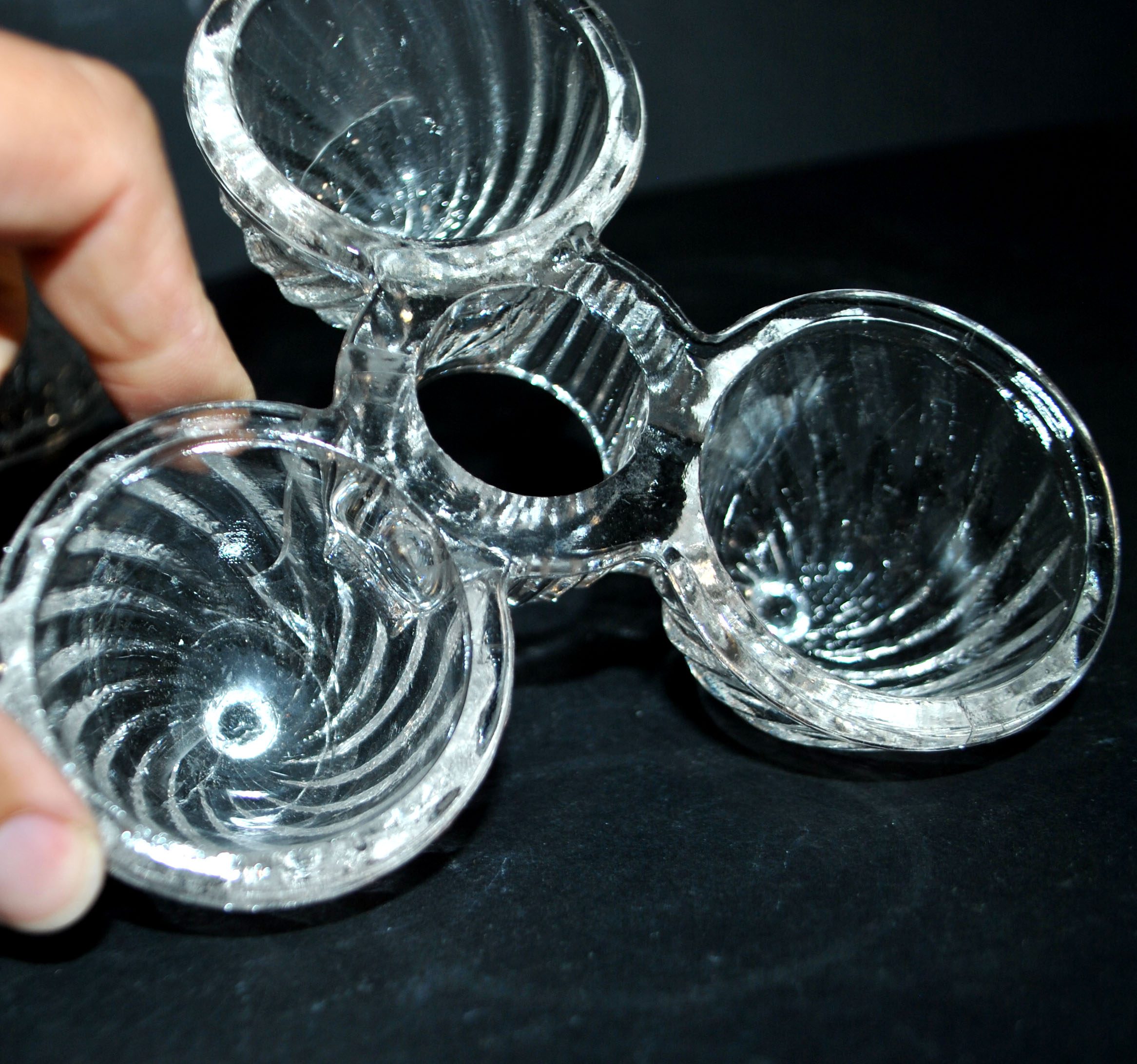 VALLERYSTHAL Ménagère tournante - serviteur de table verre moulé sel poivre moutarde – Image 6