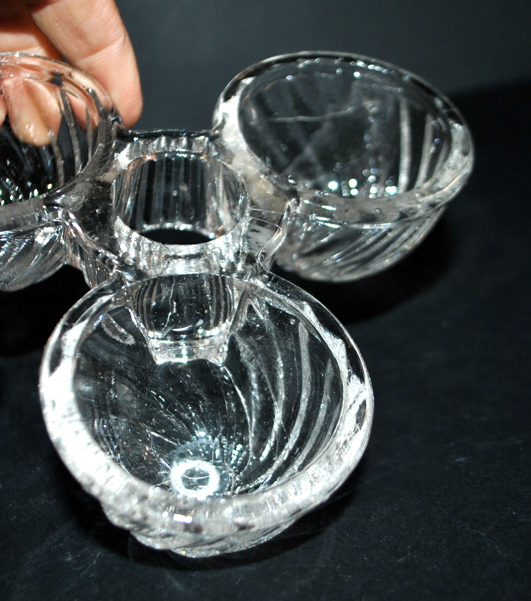 VALLERYSTHAL Ménagère tournante - serviteur de table verre moulé sel poivre moutarde – Image 7