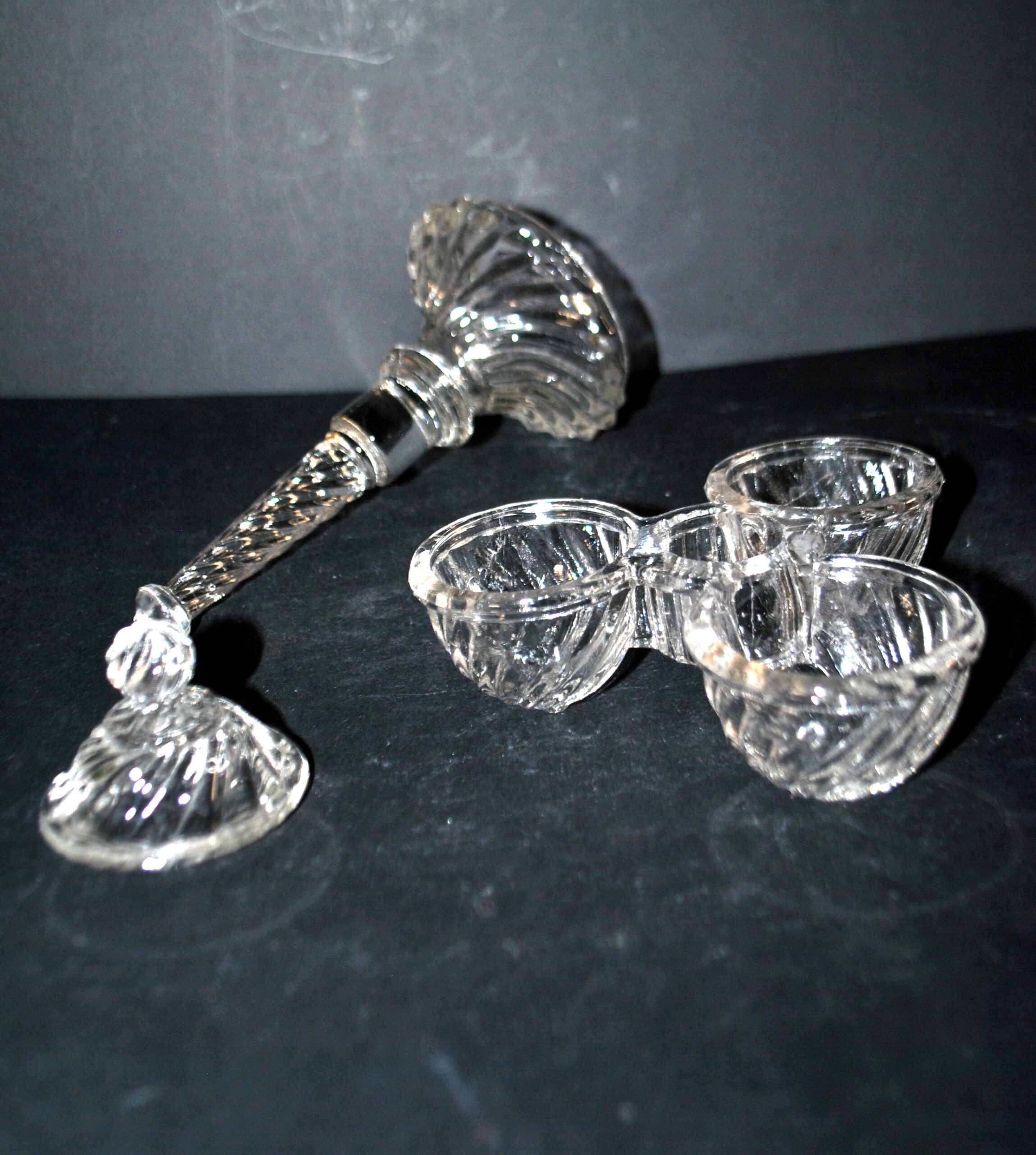 VALLERYSTHAL Ménagère tournante - serviteur de table verre moulé sel poivre moutarde – Image 10