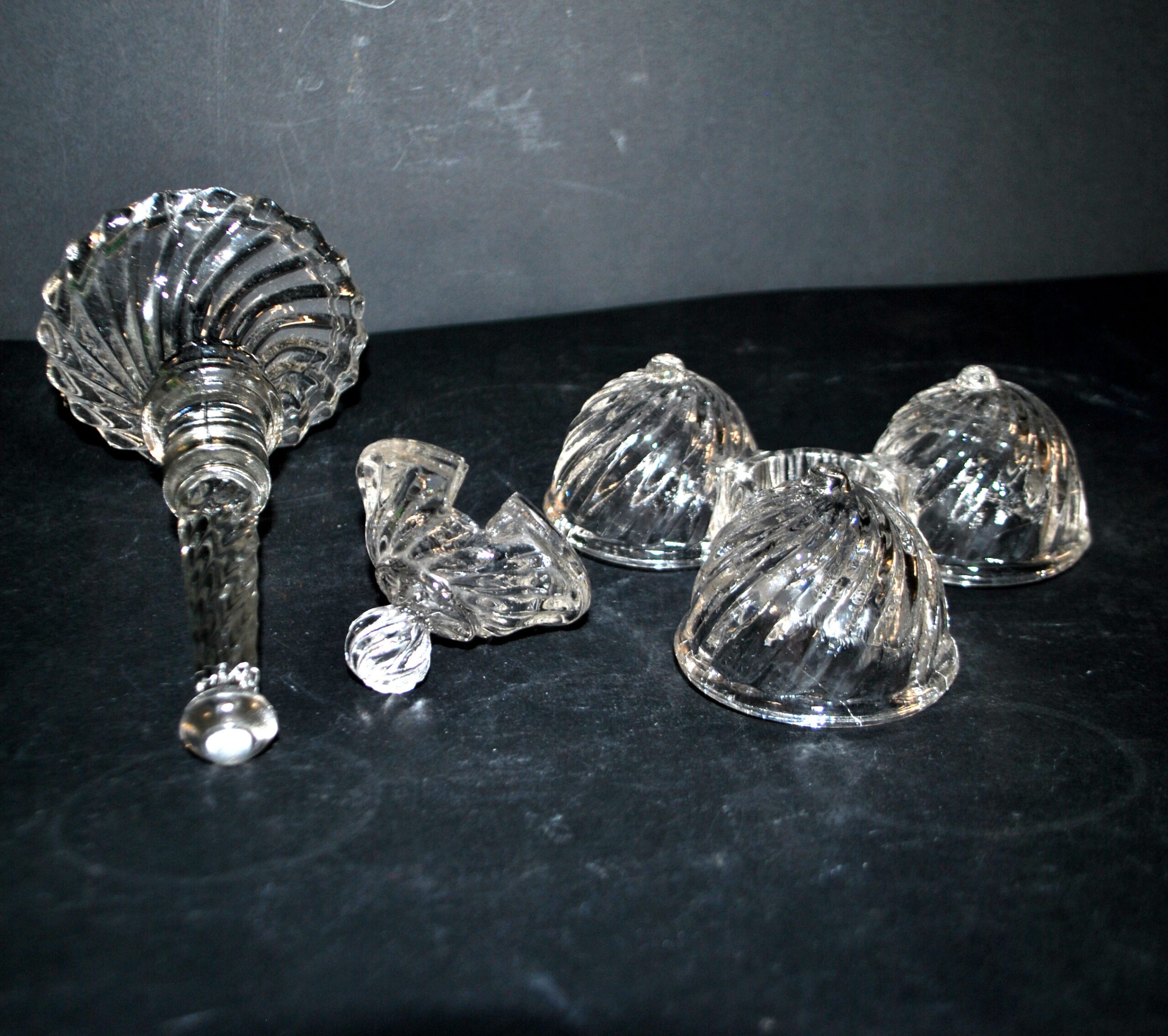 VALLERYSTHAL Ménagère tournante - serviteur de table verre moulé sel poivre moutarde – Image 11