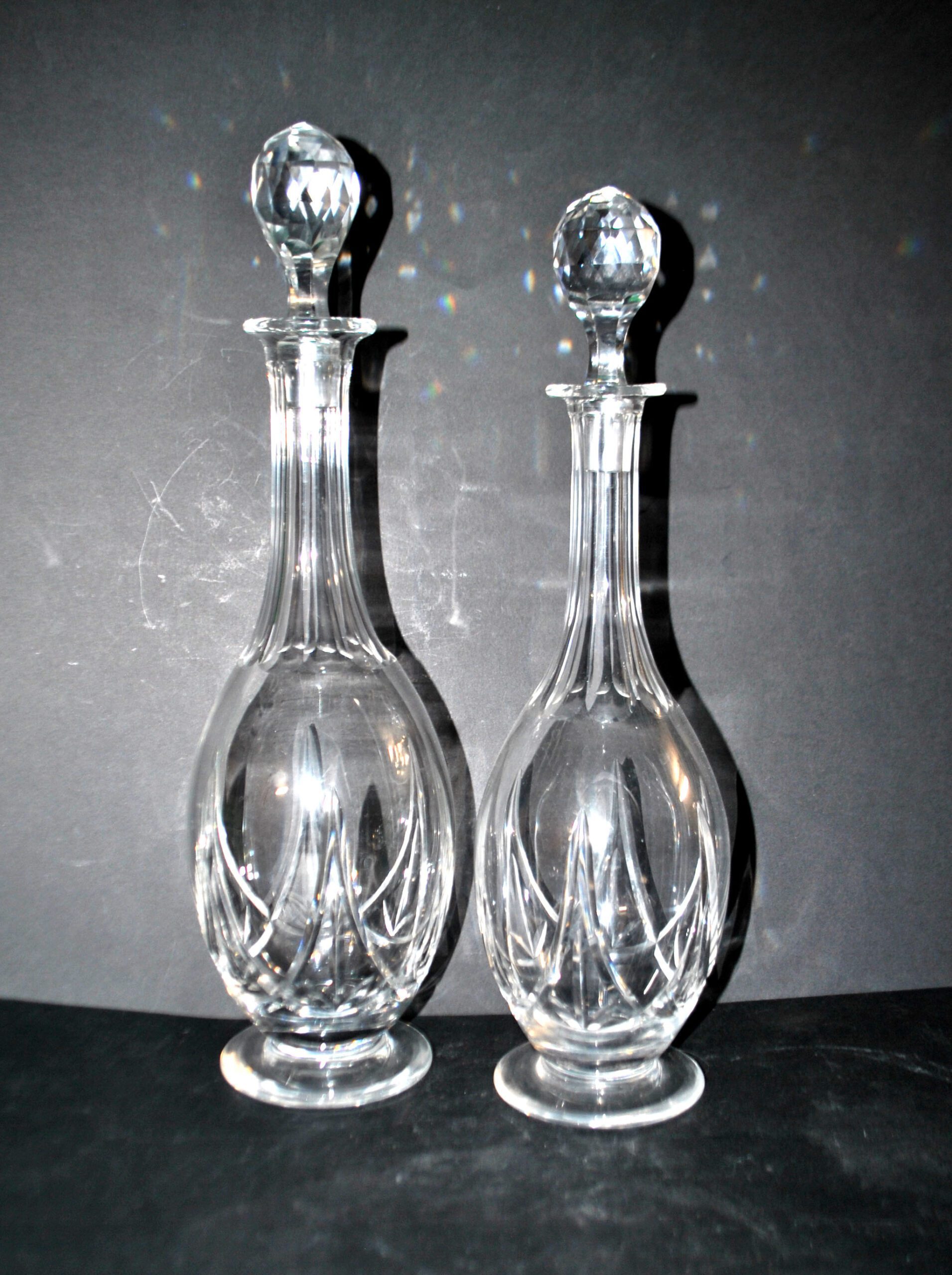 SAINT-LOUIS Lot 2 Carafes anciennes LASALLE en cristal taillé 1930 – Image 3
