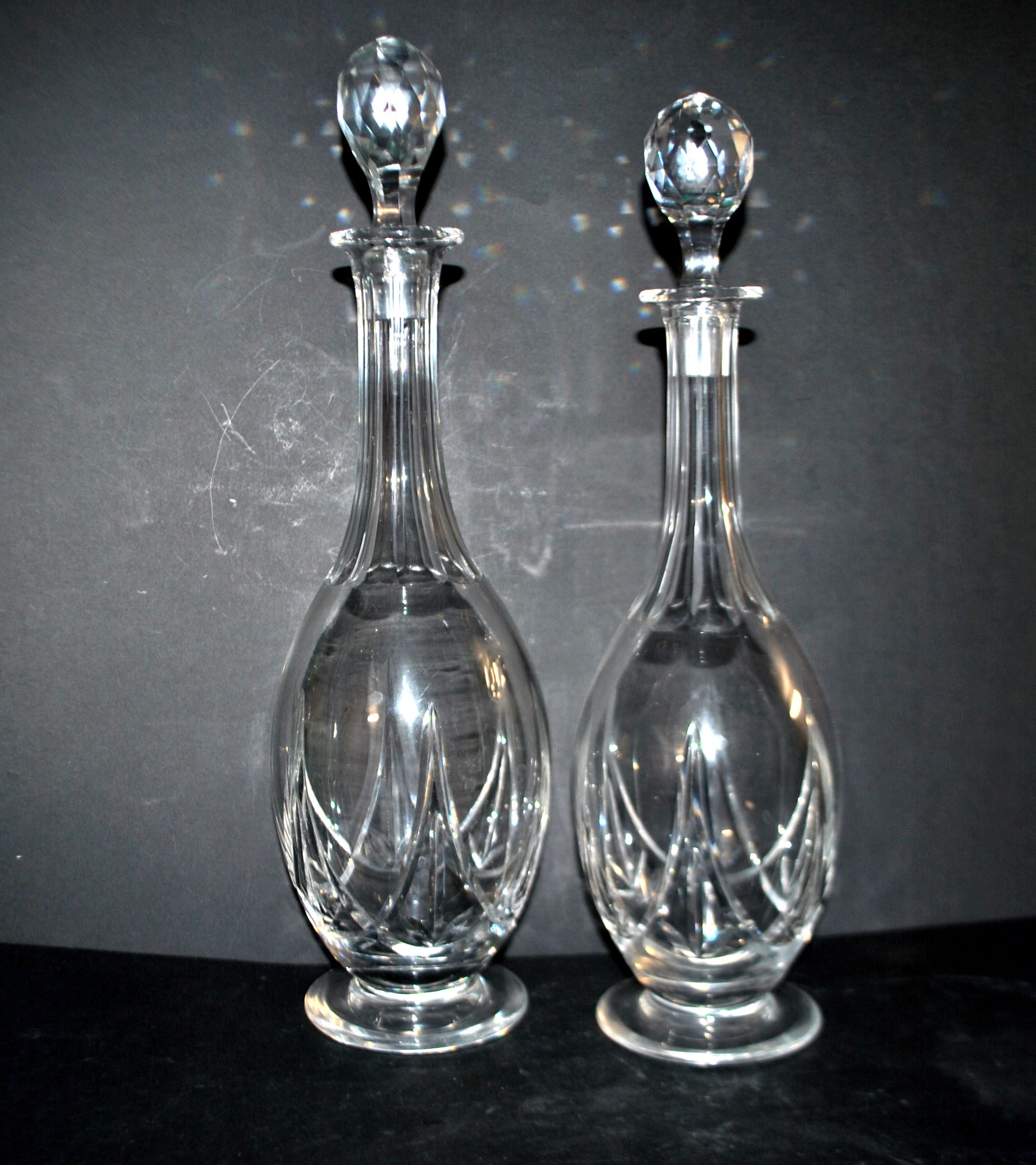 SAINT-LOUIS Lot 2 Carafes anciennes LASALLE en cristal taillé 1930 – Image 4
