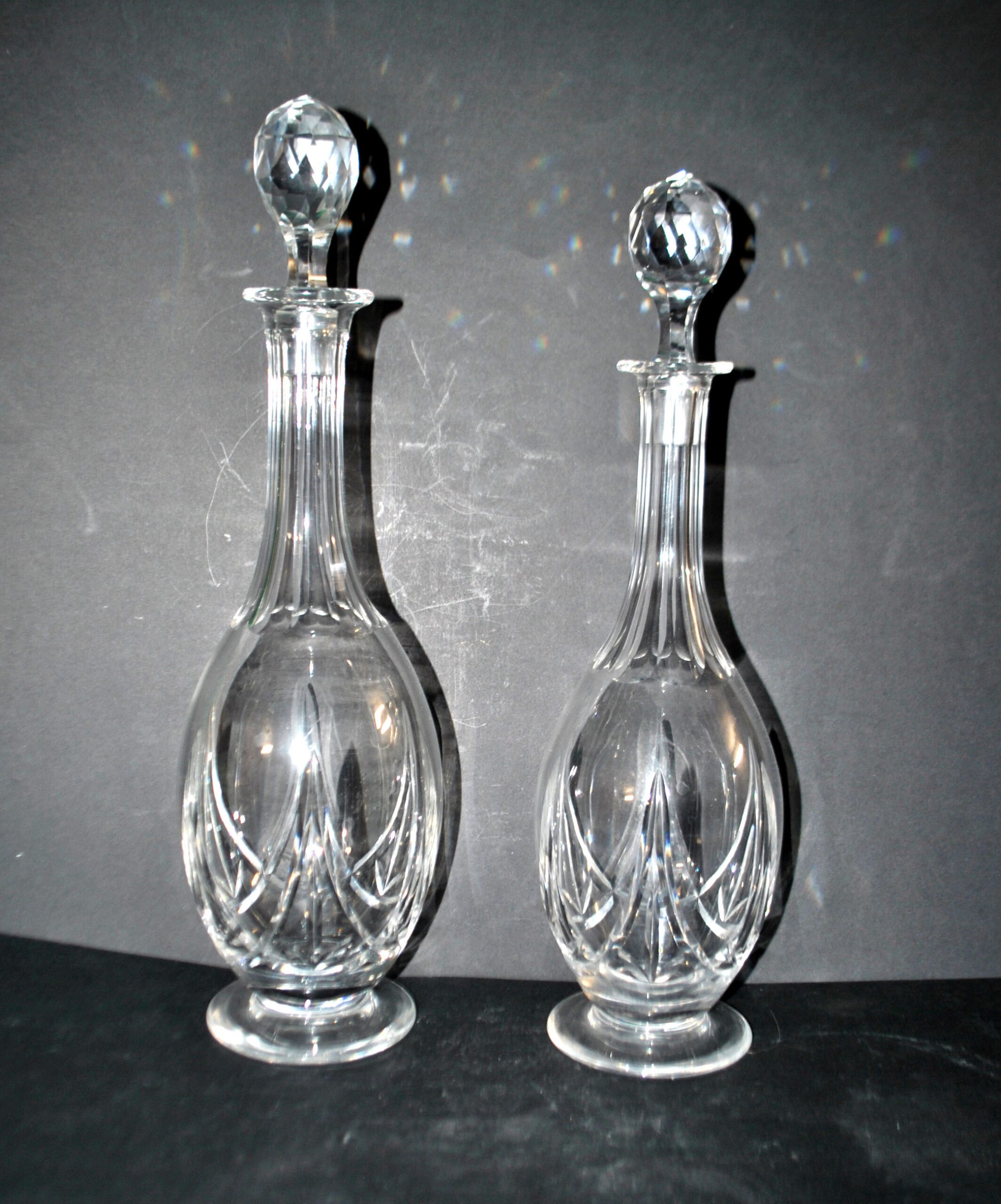 SAINT-LOUIS Lot 2 Carafes anciennes LASALLE en cristal taillé 1930 – Image 6