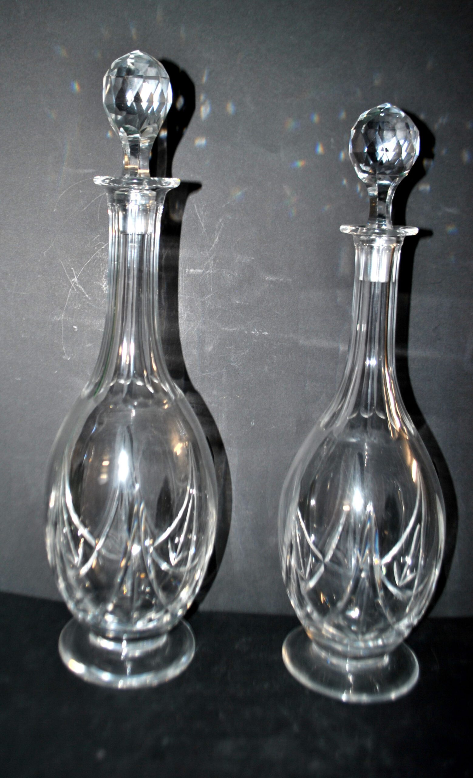 SAINT-LOUIS Lot 2 Carafes anciennes LASALLE en cristal taillé 1930 – Image 7