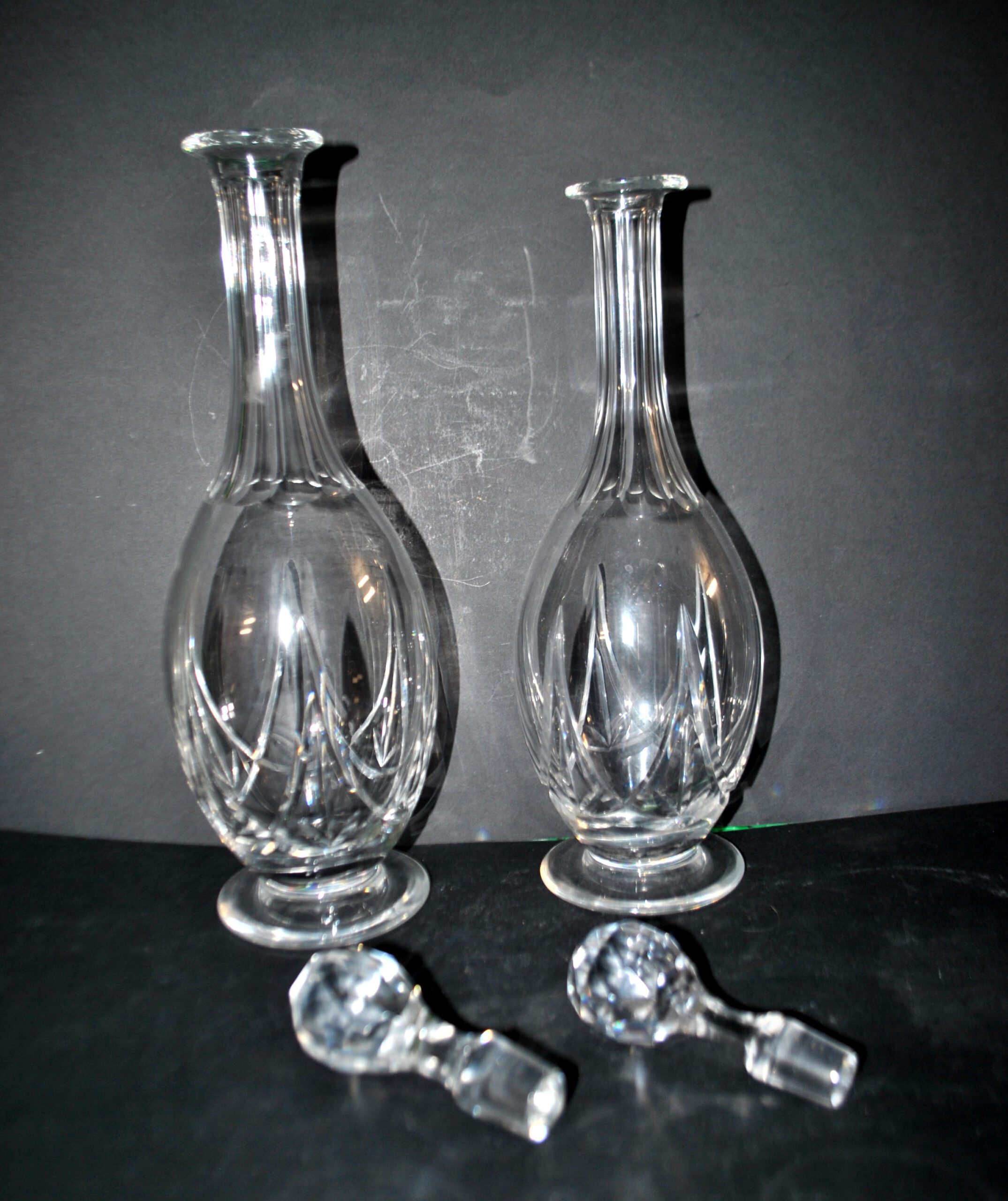 SAINT-LOUIS Lot 2 Carafes anciennes LASALLE en cristal taillé 1930 – Image 8