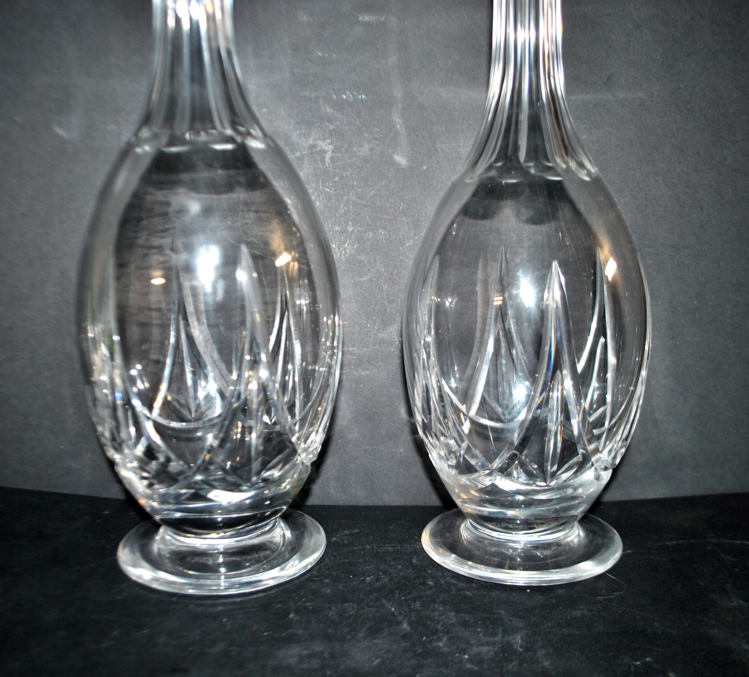 SAINT-LOUIS Lot 2 Carafes anciennes LASALLE en cristal taillé 1930 – Image 2