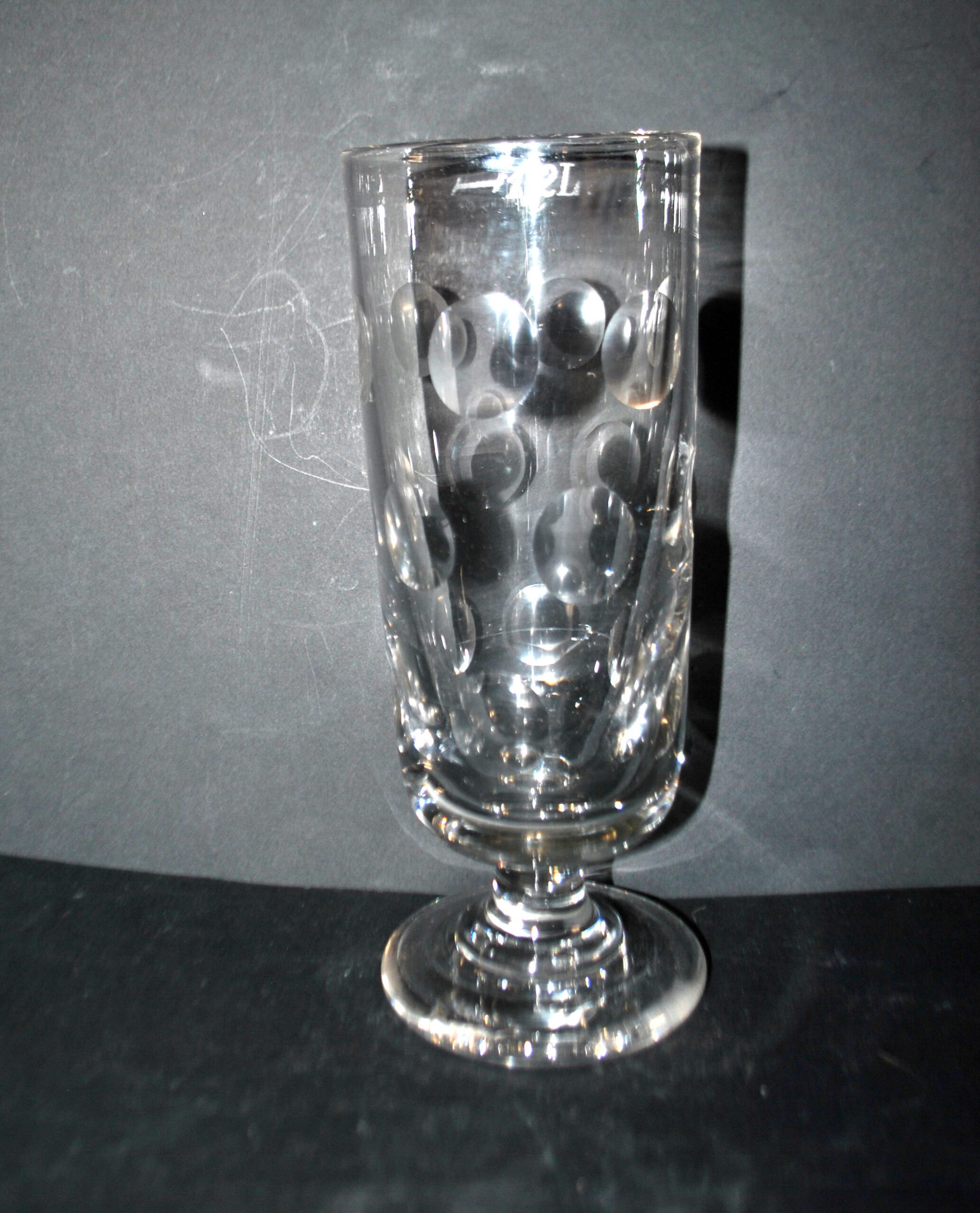 Verre à bière ancien en verre épais taillé - Pinte 50cl Bock BISTROT – Image 9