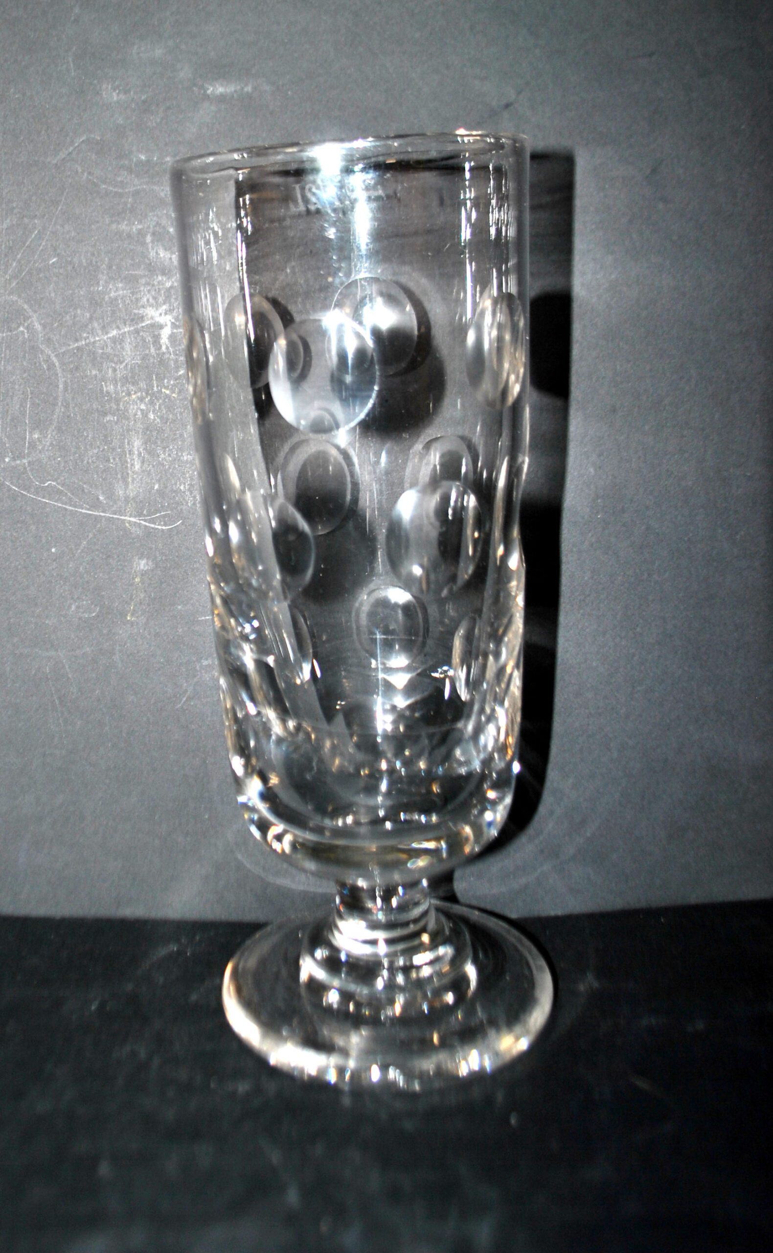 Verre à bière ancien en verre épais taillé - Pinte 50cl Bock BISTROT – Image 11