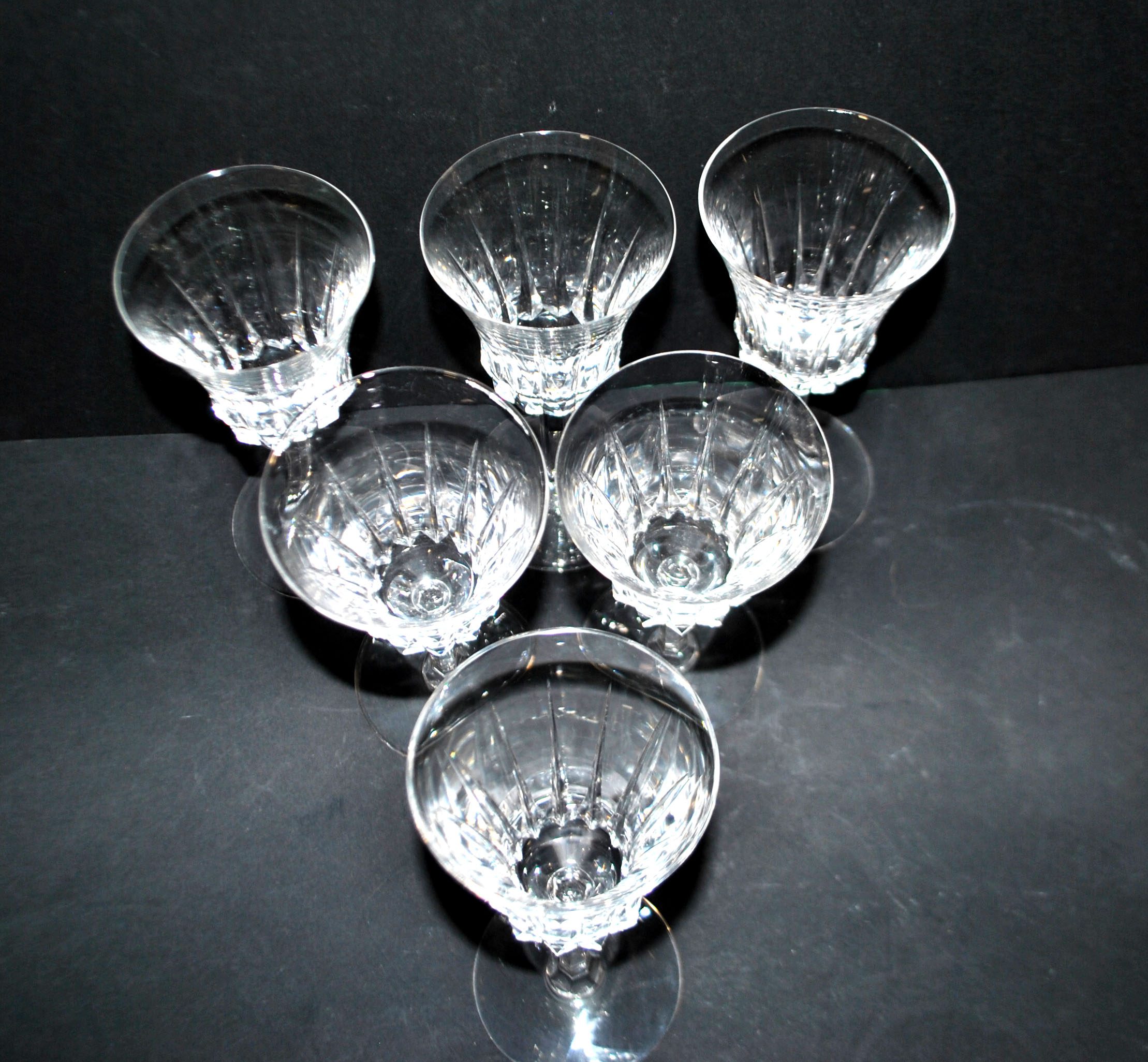 Lot 6 verres à vin évasé en cristal taillé style CONCORDE CERDAGNE H15.2 – Image 14