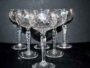 SAINT-LOUIS Verre à vin Ballon ROEMER en cristal taillé étoile 1930 H14.5cm