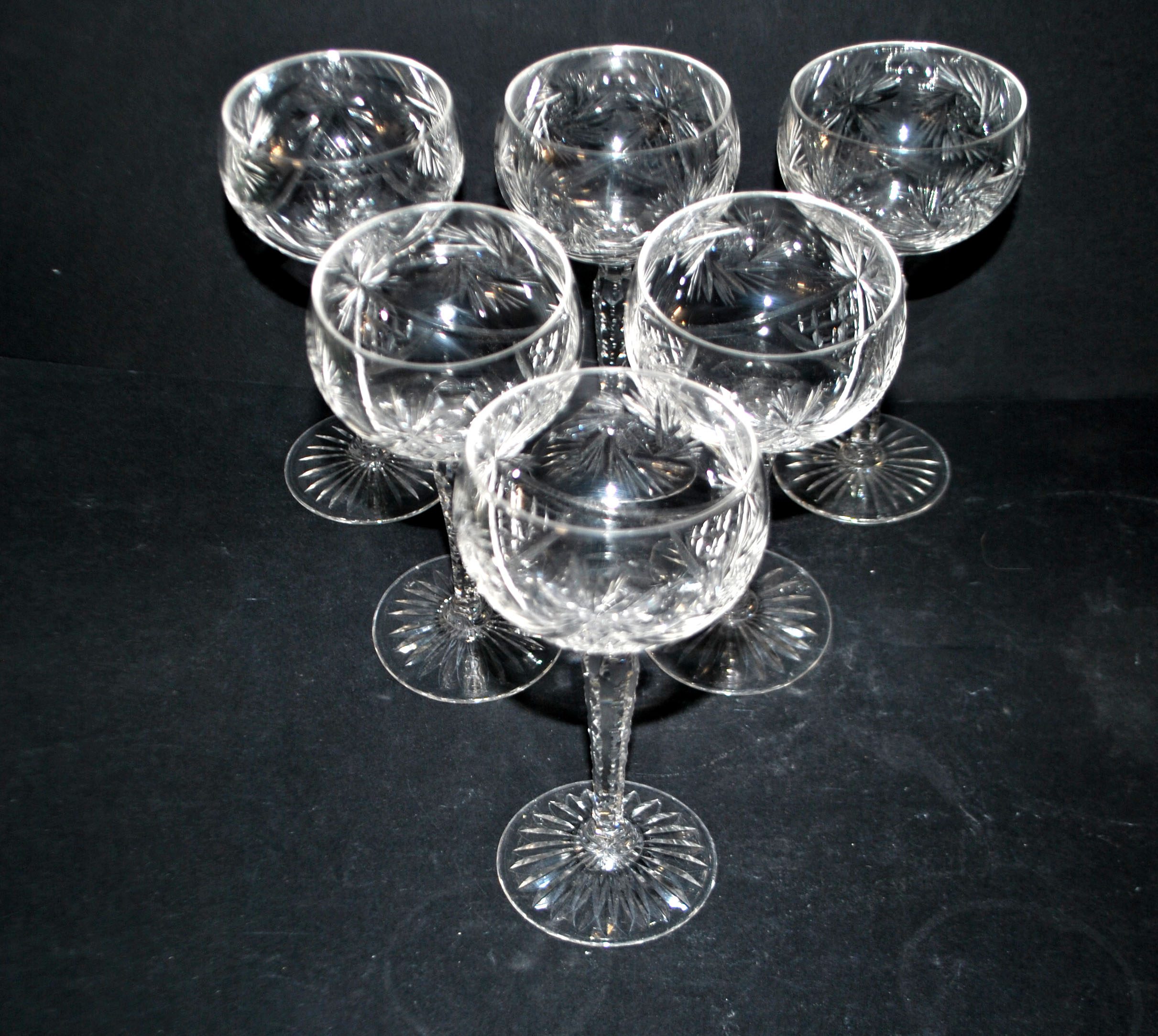 SAINT-LOUIS Verre à vin Ballon ROEMER en cristal taillé étoile 1930 H14.5cm – Image 10