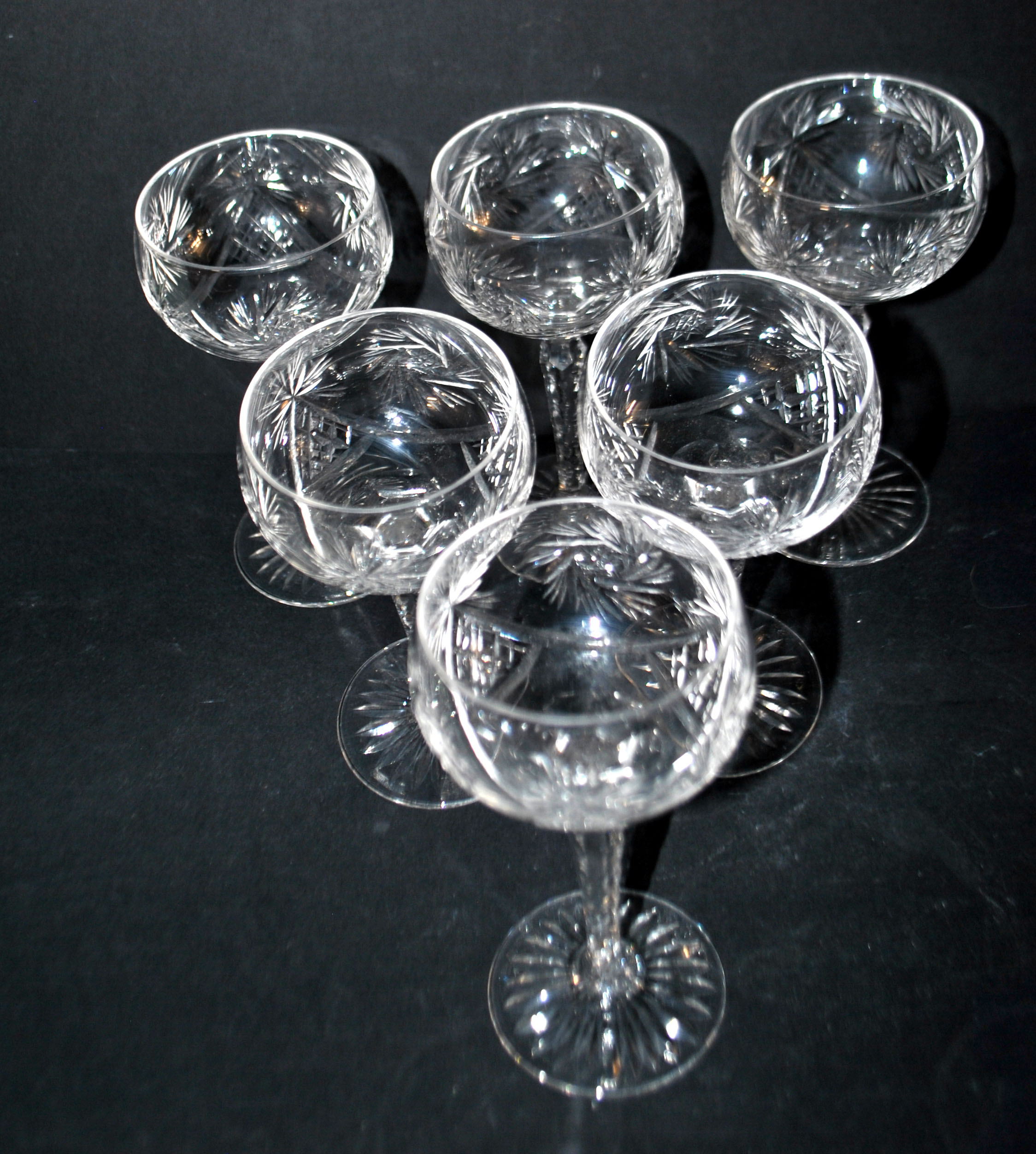 SAINT-LOUIS Verre à vin Ballon ROEMER en cristal taillé étoile 1930 H14.5cm – Image 11