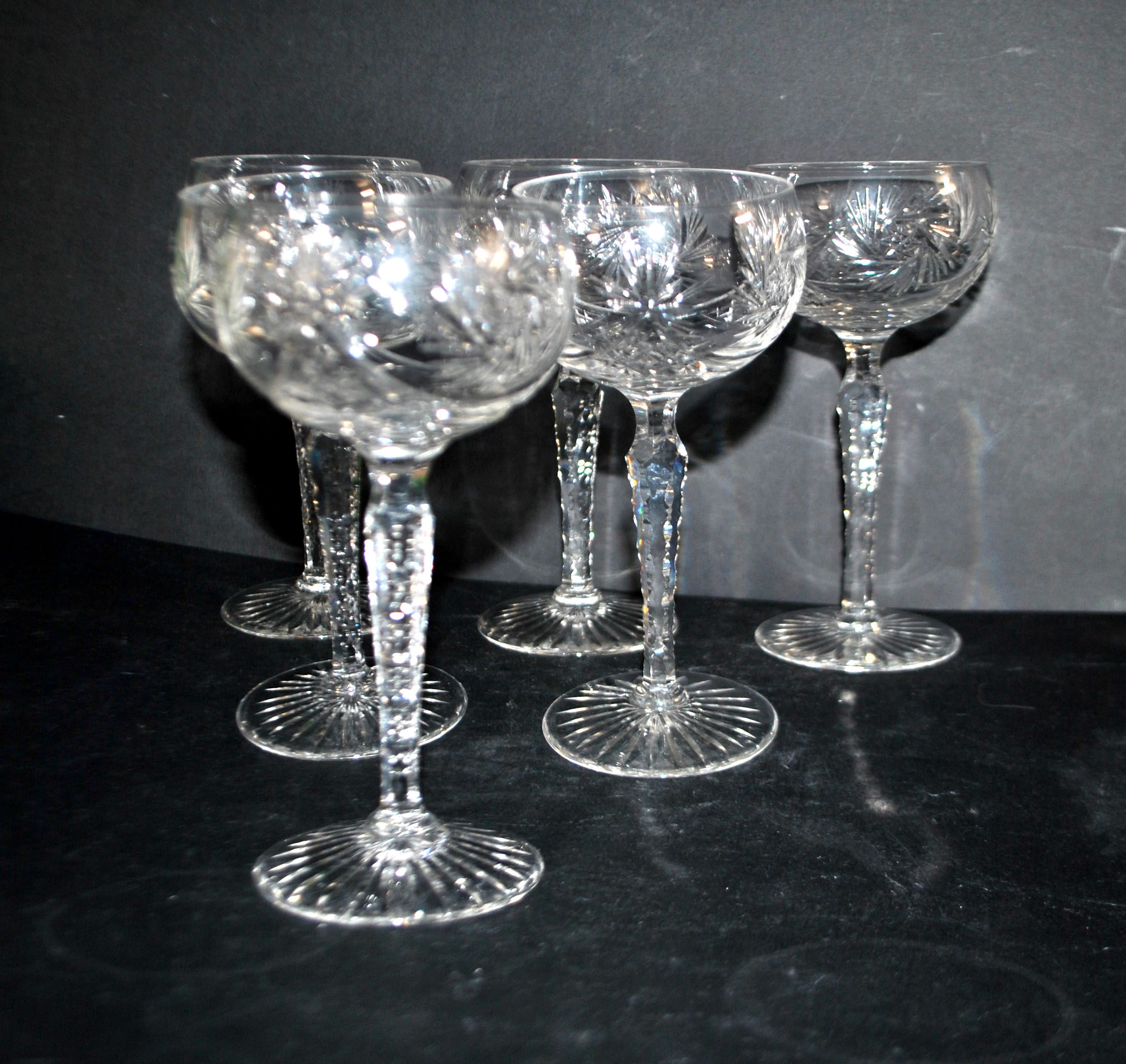 SAINT-LOUIS Verre à vin Ballon ROEMER en cristal taillé étoile 1930 H14.5cm – Image 12