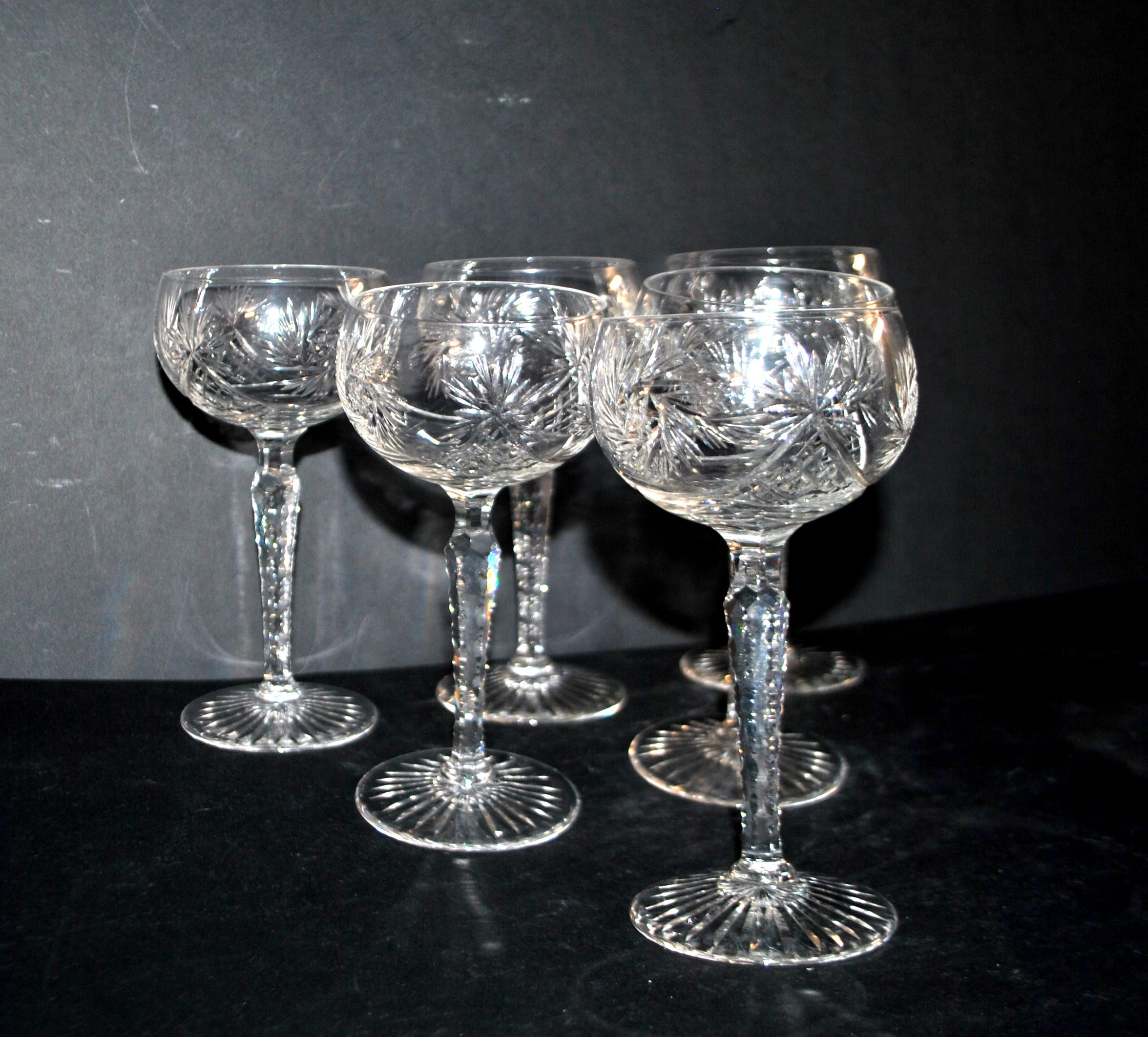 SAINT-LOUIS Verre à vin Ballon ROEMER en cristal taillé étoile 1930 H14.5cm – Image 13