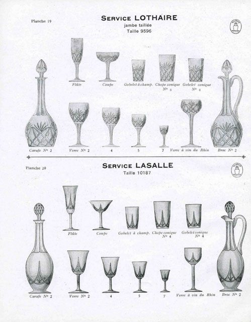 SAINT-LOUIS Lot 2 Carafes anciennes LASALLE en cristal taillé 1930 – Image 10